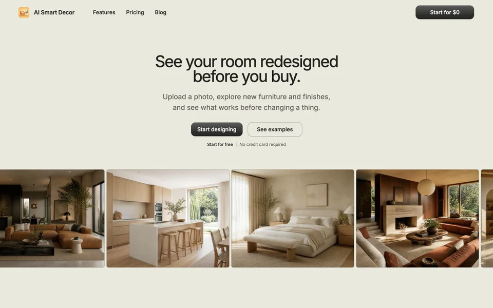 AI Smart Decor room design product